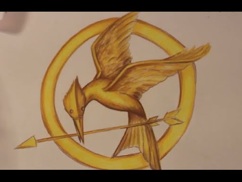 Como Desenhar o Símbolo Tordo de Jogos Vorazes - Mockingjay 
