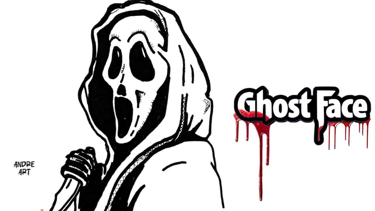 How to Draw ghost face scary mask|| easy step by step