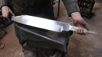 Forging a monster D guard bowie, part 1, forging the blade .