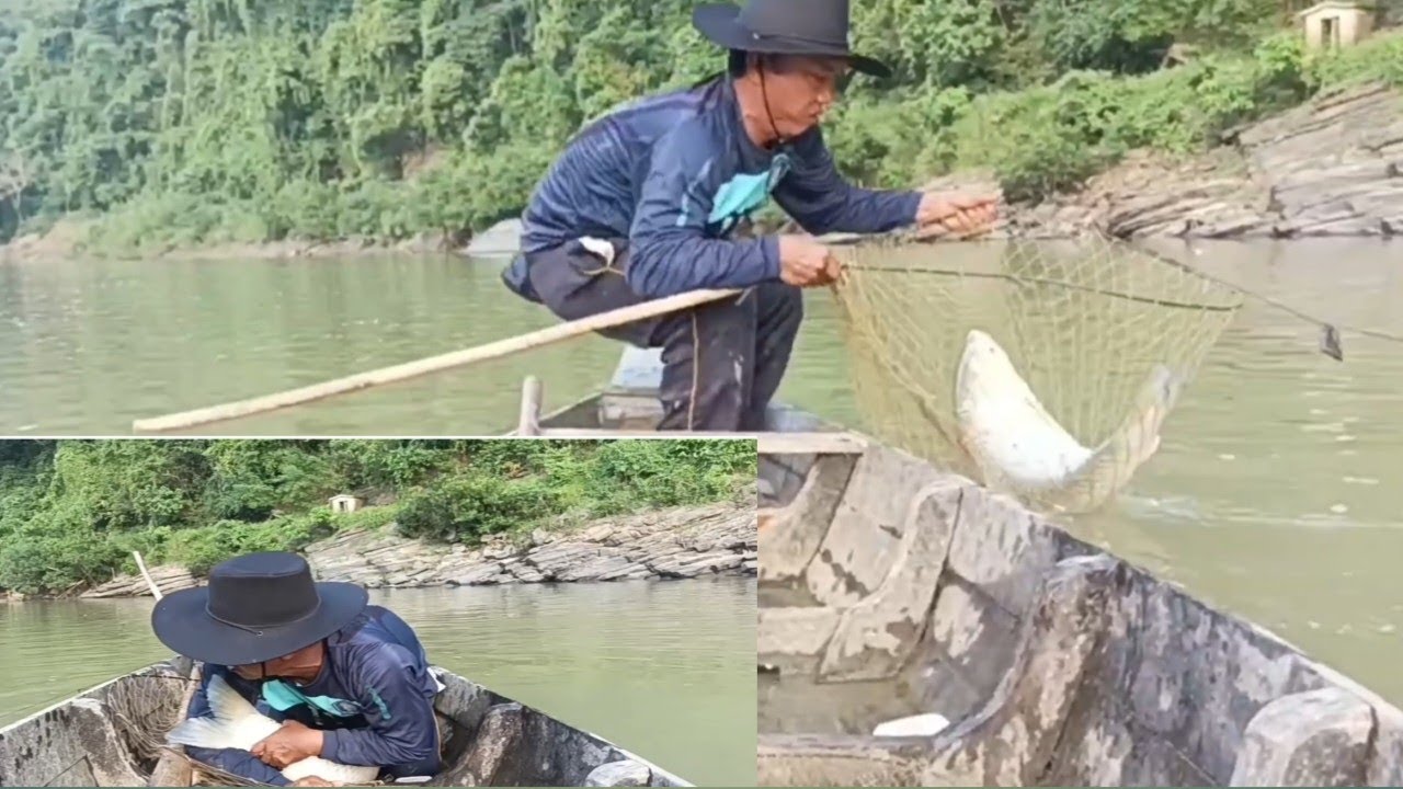 River big Grasscarp with 8 other fishllVillage fishing.🐟