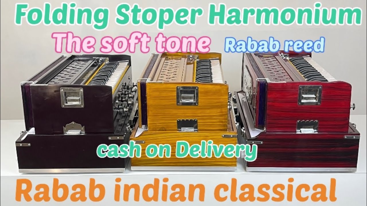 Rabab Folding Harmonium with 9 stopper suit case Box Rabab reed