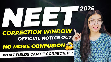 NEET 2025 CORRECTION WINDOW Update | NTA Latest News #neet #update #neet2025