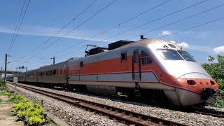 103次自強號通過(12車附掛PPM兩鐵車廂)