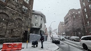 ⁴ᴷ⁶⁰ Walking NYC in snow: Highbridge, The Bronx neighborhood tour