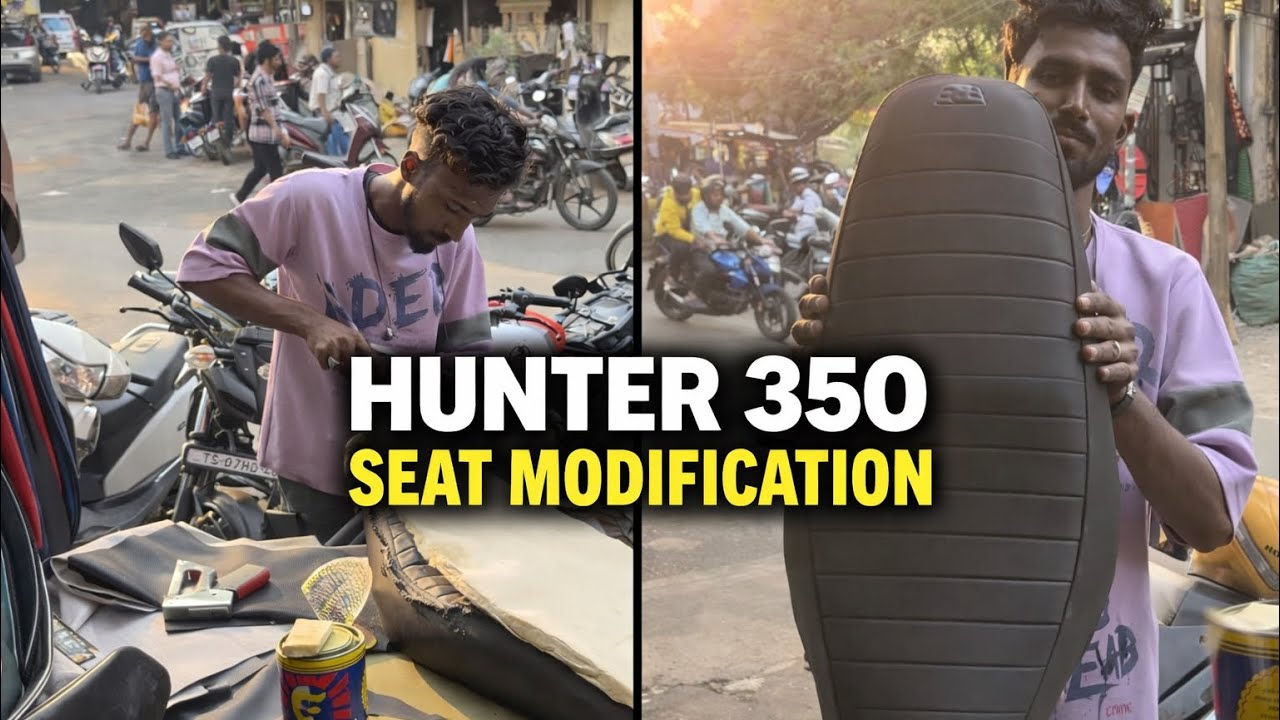 🙌🏻Seat Modification of my Hunter 350 #benchseat #hunter350seatmodification #seatmodification #viral 
