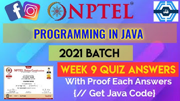 Programming In Java | Week 9 Answers 2021 | NPTEL ||
