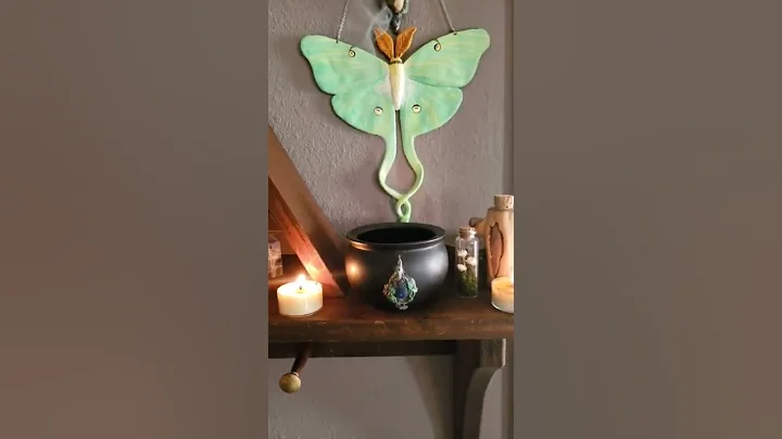 A cauldron incense burner &amp; luna moth wall sculpture I made #art #sculpture #witch