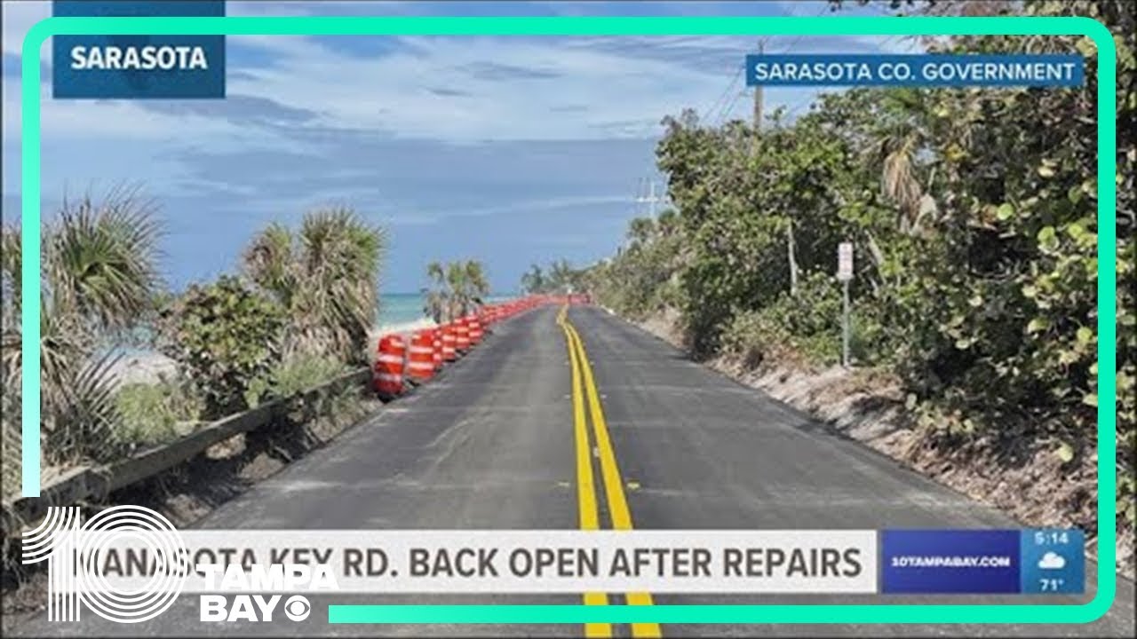 Manasota Key Road back open after repairs - YouTube