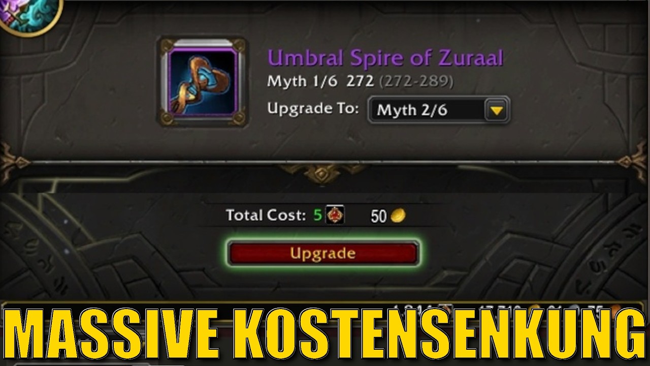 RICHTIG GUTE ÄNDERUNG! Kosten für Gear-Upgrade in Midnight MASSIV gesenkt - Crafted-Gear TEURER!
