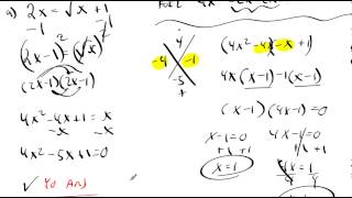9.3 Example 4 Solving Radical Equations That Lead to Quadratic Equations