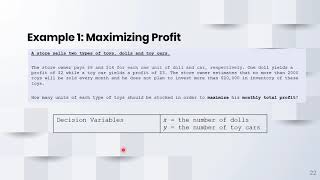 Part IIIa  Example 1: Converting word problem to linear programming model