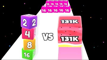 Merge Cube 2048 ( Number Puzzle ) Vs Jelly Tube Run 2048 - ASMR Gameplay