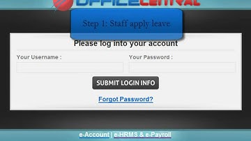 OfficeCentral HRMS: How To Apply for Leave Application part 1(as staff)