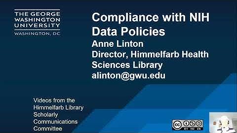 Compliance with NIH Data Policies