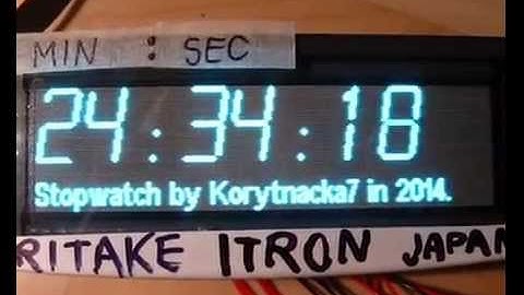 Stopwatch with Noritake Itron VFD, PCF8583 and ATmega644