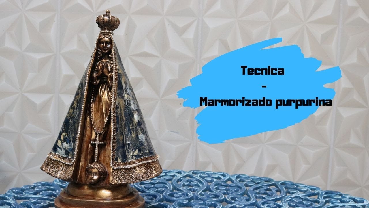 Tecnica em Gesso   marmorizado com purpurina