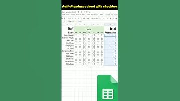 Staff Attendance Sheet With Checkbox #exelprotips #youtubeshorts  #Googlesheeet
