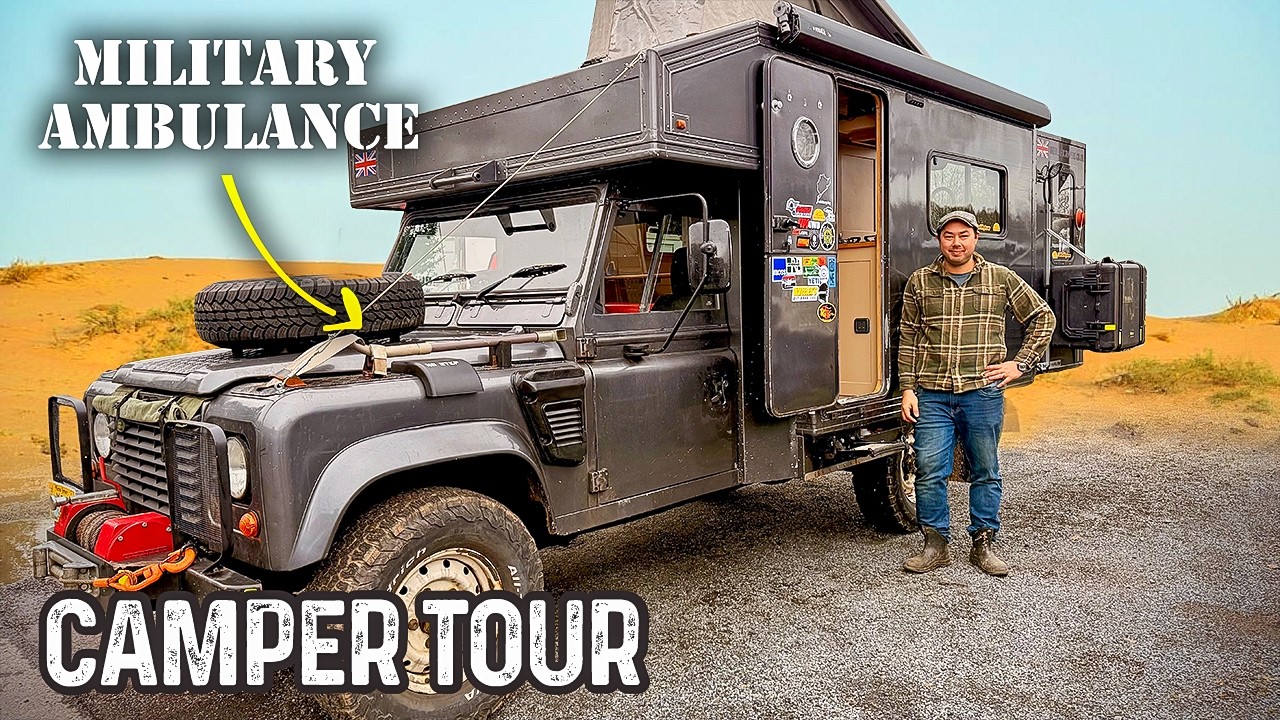 Stealth Camper? NOPE! Full-Blown EX-MILITARY Land Rover Overland Camping Rig!