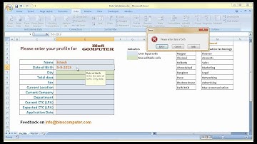 Excel - Data Validation Part-1/3 [info@binscomputer.com]