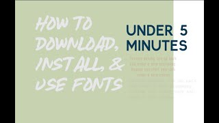 How to Install Free Fonts - Under 5 Minutes