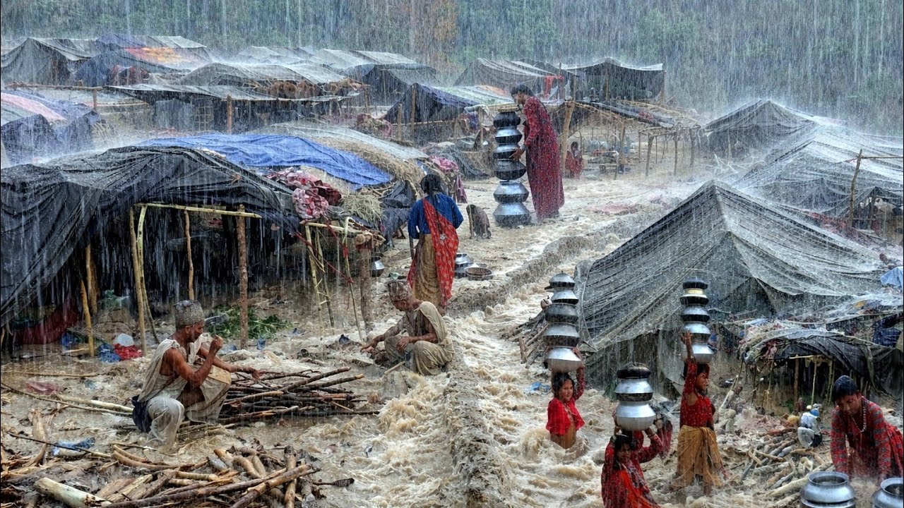 This is Himalayan Village  During the Heavy Rainy Season |Daily Activities People in Village Life
