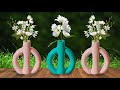 DIY Beautiful flower vase made with White Cement | Easy Flower Vase making at home