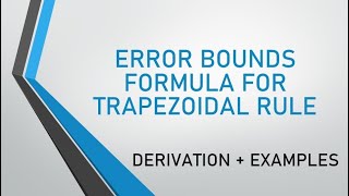 Error in Trapezoidal Rule || in Urdu/Hindi Wealth