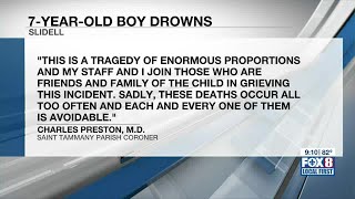 Boy, 7, drowns at Slidell residence after being left unattended, St. Tammany coroner says