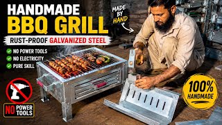 Amazing Handmade BBQ Grill from Rust-Proof Galvanized Steel | No Power Tools | Craftsmanship