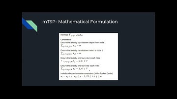 Multiple Travelling Salesman (mTSP)