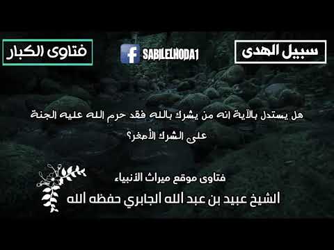 هل يستدل بالآية إنه من يشرك بالله فقد حرم الله عليه الجنة على الشرك الأصغر