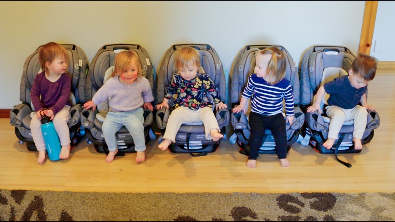 How fast can we buckle 22-month-old quintuplets in car seats?