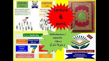 Quranic Arabic grammar course.. Lecture 6 part1..Capacity (Definite & Indefinite)..وسعت( معرفہ نکرۃ)