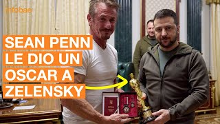 El actor Sean Penn le entregó uno de sus premios Oscar a Volodimir Zelensky