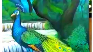 LUKISAN BURUNG MERAK BERUKURAN 120cm x 150cm