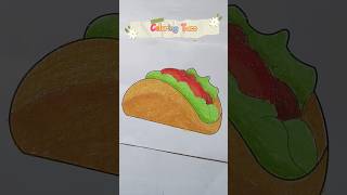 Let's learn how to color taco #shorts #coloring