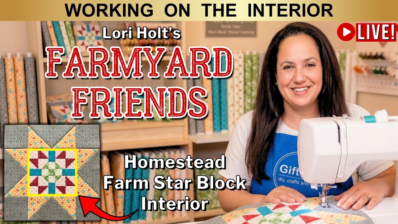 Stitching Homestead Star Block 🧵 Quilt Progress Sew Along |  Lori Holt's Farmyard Friends