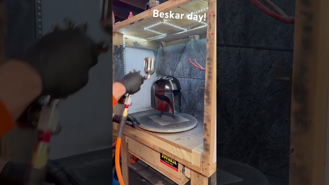 Laying down some Imperial Surface Alumaluster (AKA beskar) on these Boba Fett helmets! 