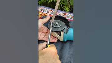 Remove the angle grinder disc without the special wrench – just use a simple rod!