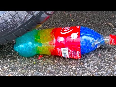Creative Crunchy Crushing experiment done with car Crushing Bottles ...