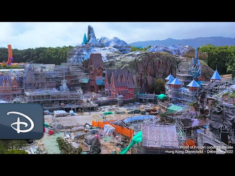 Drone Video: Construction Update From World of Frozen | Hong Kong Disneyland