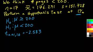 Chapter 10 - Hypothesis Testing - Small Samples and Unknown Population Standard Deviation