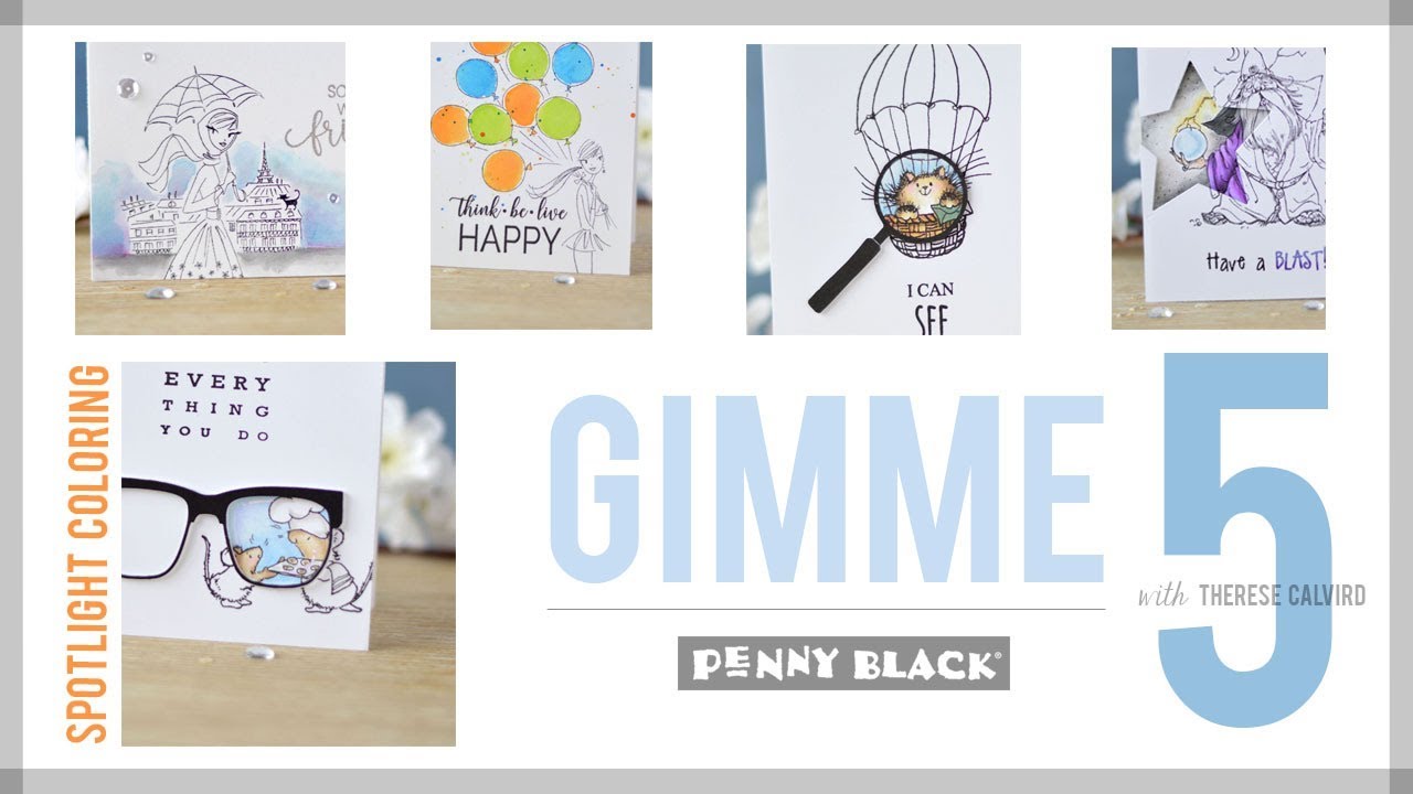 Penny Black - Gimme 5 - Spotlight Coloring - YouTube