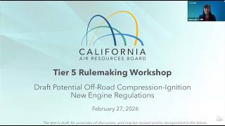Draft Potential Off‑Road New Diesel Engine Emissions Standards and Other Elements Workshop