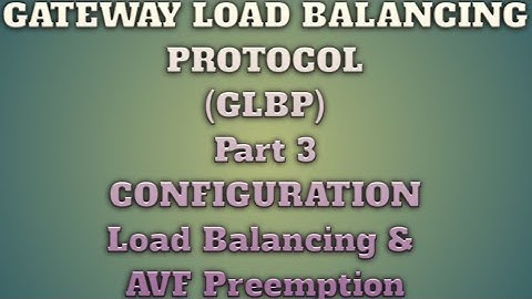 GLBP PART 3 Configuration (Load Balancing & AVF preemption )
