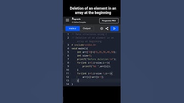 Data structures using C deletion of an element in an array at the beginning-C #coding #programming