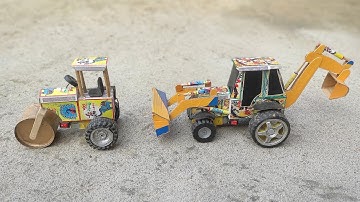 How to make JCB at Home from Matchbox | DIY JCB Backhoe Loader | Mini JCB Science Project