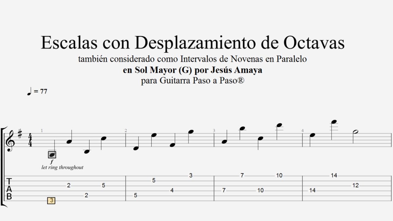 Escala de Sol Mayor con Desplazamientos de Octavas por Jesús Amaya ...