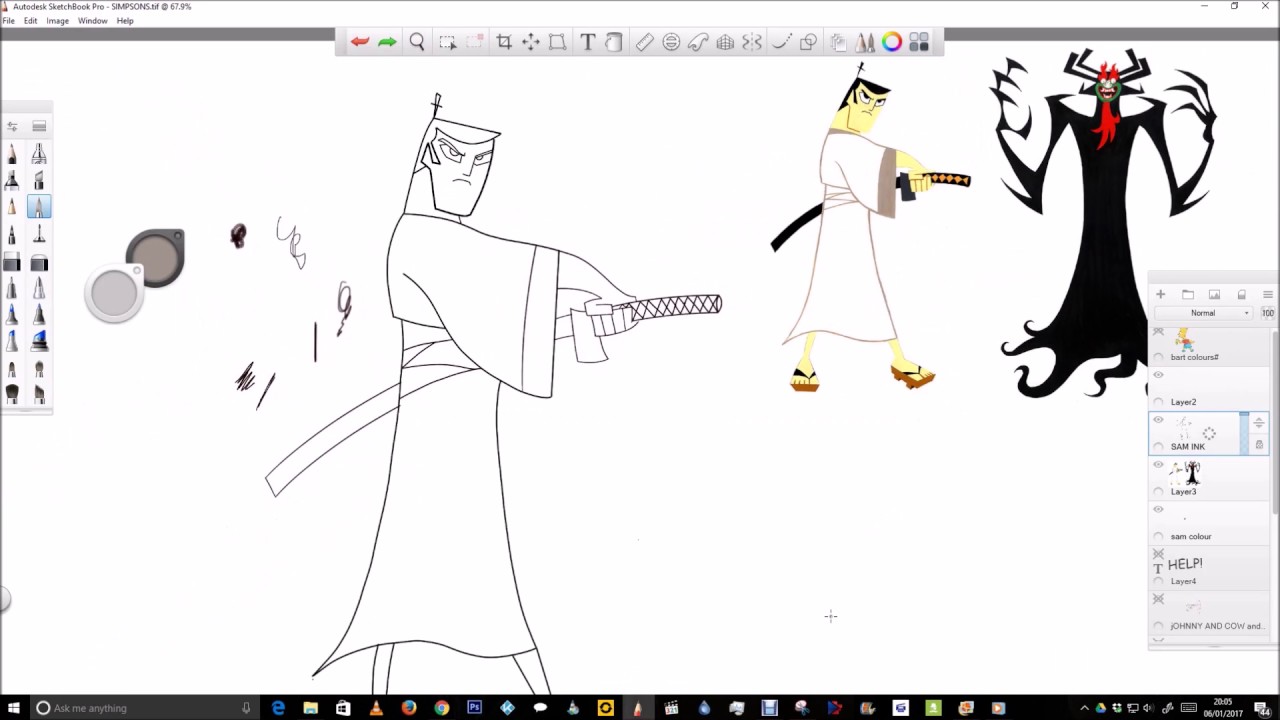 Samurai Jack digital speed drawing.