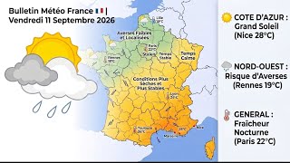 🇫🇷 MÉTÉO FRANCE – SAMEDI 12 SEPTEMBRE 2026 | Prévisions, Températures, Pluie et Vent